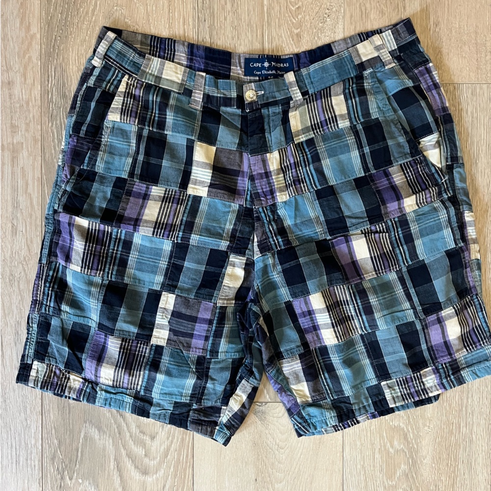 Cape & Islands Men's Plaid Shorts - Blue, Black, and Purple